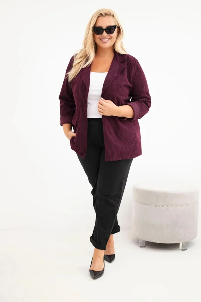 Moteriškas violetinis švarkas Velvet