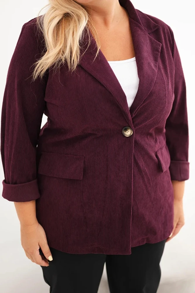 Moteriškas violetinis švarkas Velvet