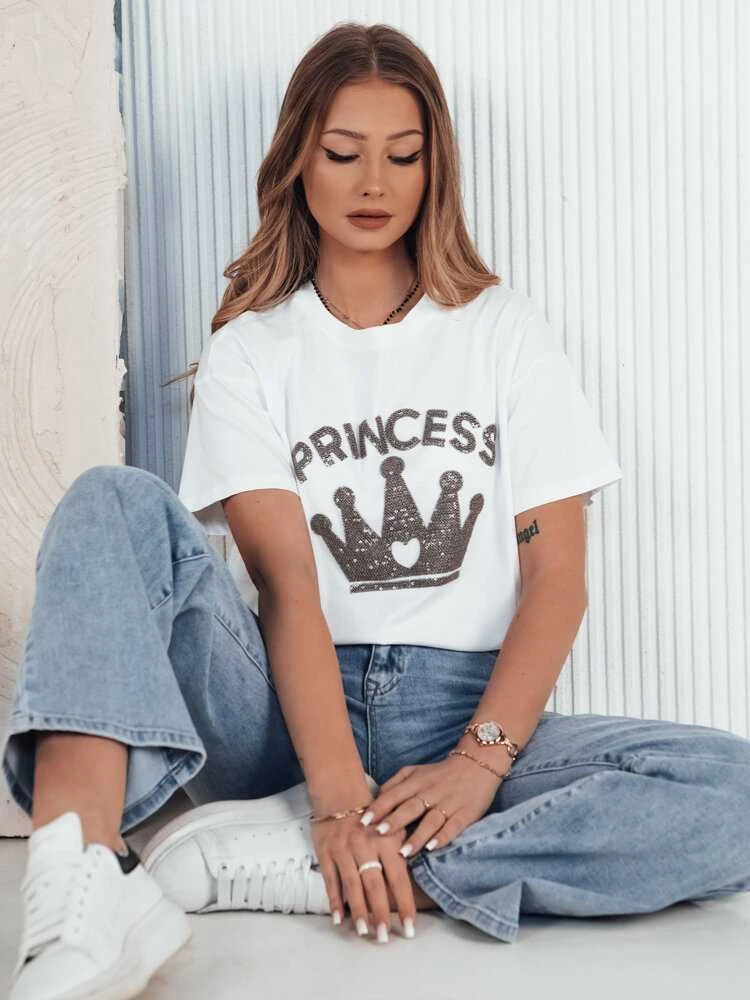 Moteriški balti marškinėliai Princess