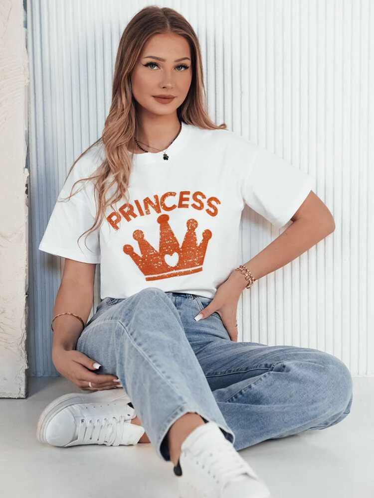 Moteriški balti marškinėliai Princess