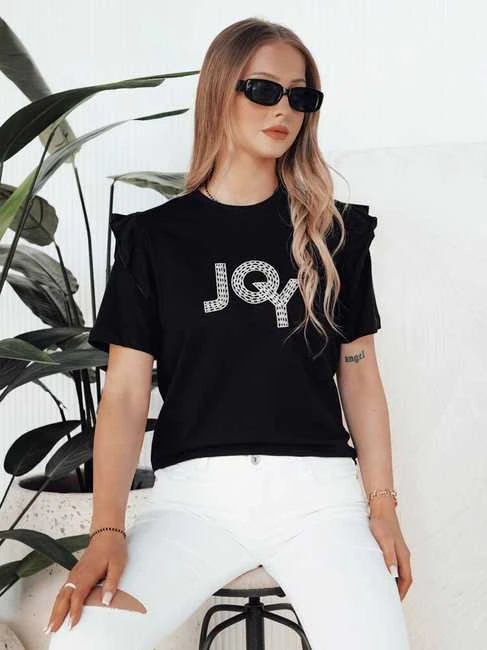Moteriški juodi marškinėliai Joy