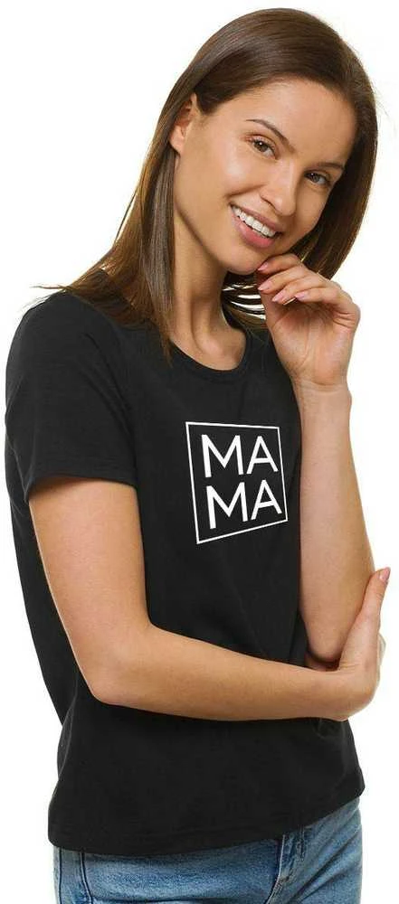 Moteriški juodi marškinėliai MAMA