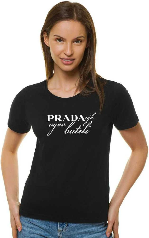 Moteriški juodi marškinėliai Prada