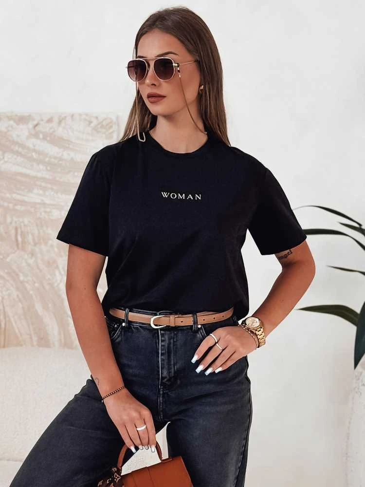 Moteriški juodi marškinėliai Woman