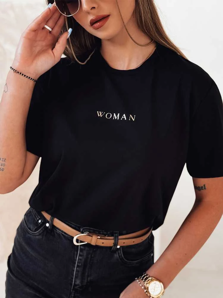 Moteriški juodi marškinėliai Woman
