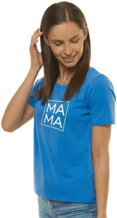 Moteriški mėlyni marškinėliai MAMA