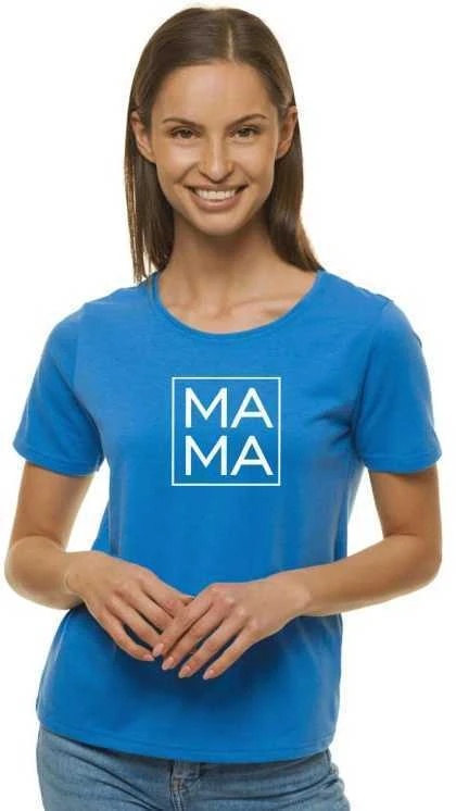 Moteriški mėlyni marškinėliai MAMA