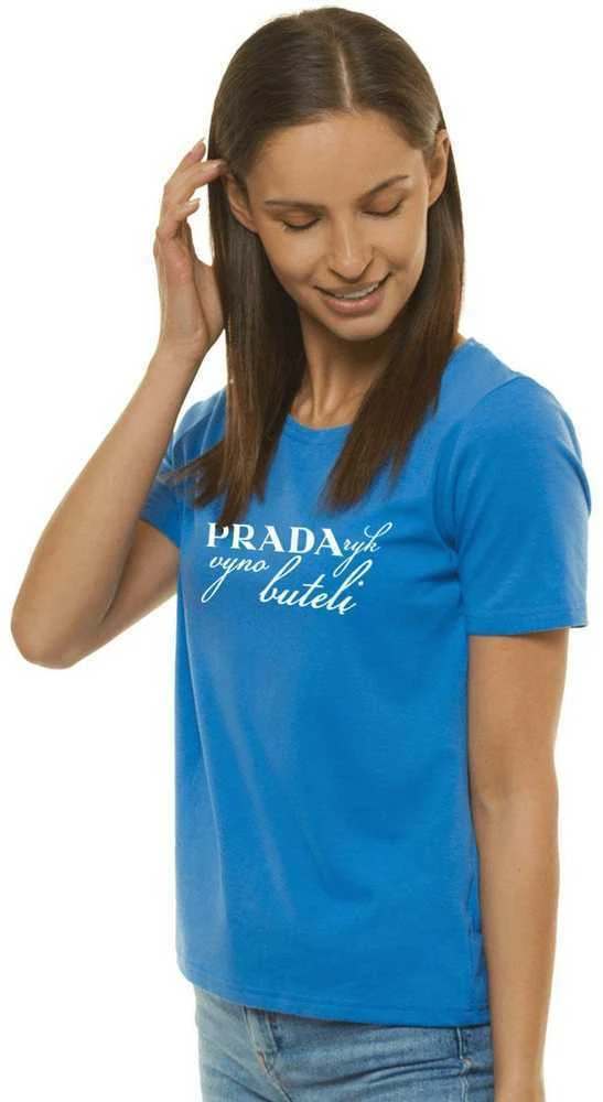 Moteriški mėlyni marškinėliai Prada