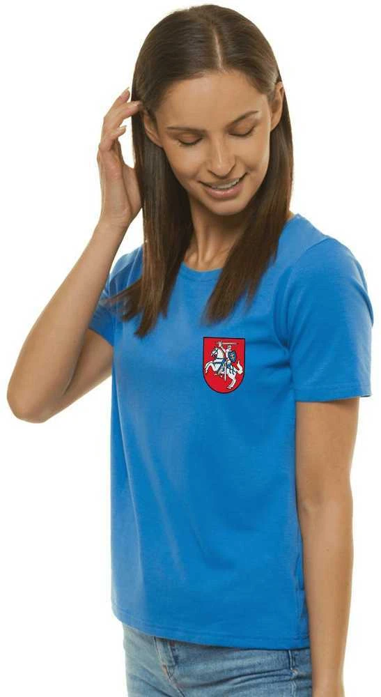Moteriški šviesiai mėlyni marškinėliai HERBAS