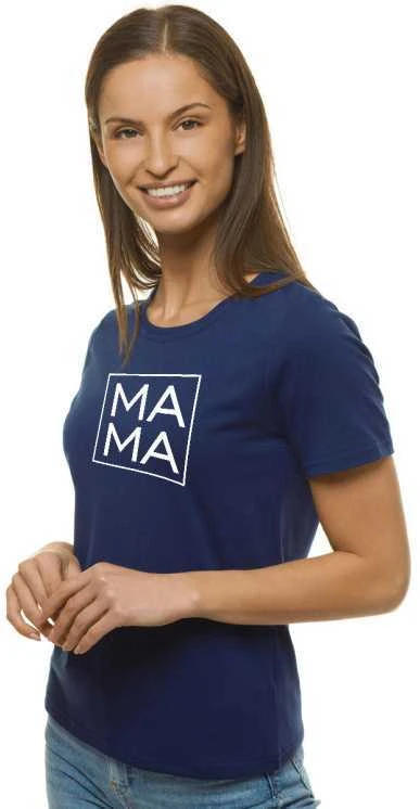 Moteriški tamsiai mėlyni marškinėliai MAMA