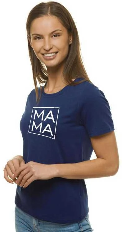 Moteriški tamsiai mėlyni marškinėliai MAMA