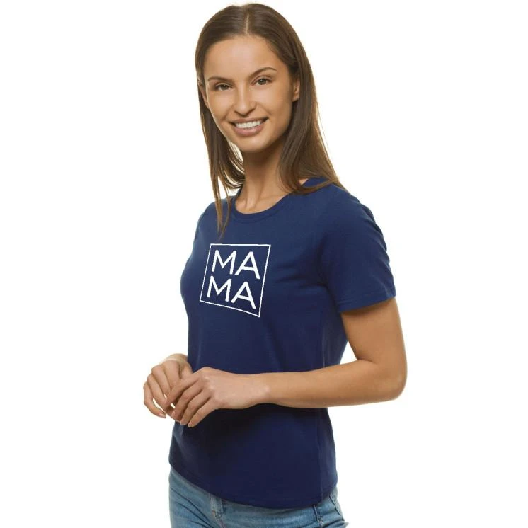 Moteriški tamsiai mėlyni marškinėliai MAMA