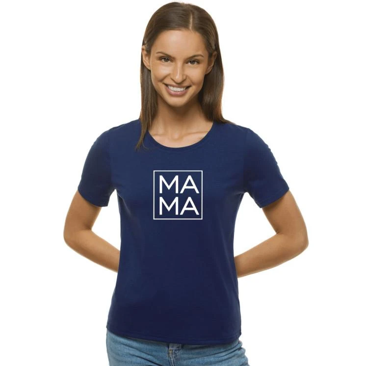 Moteriški tamsiai mėlyni marškinėliai MAMA