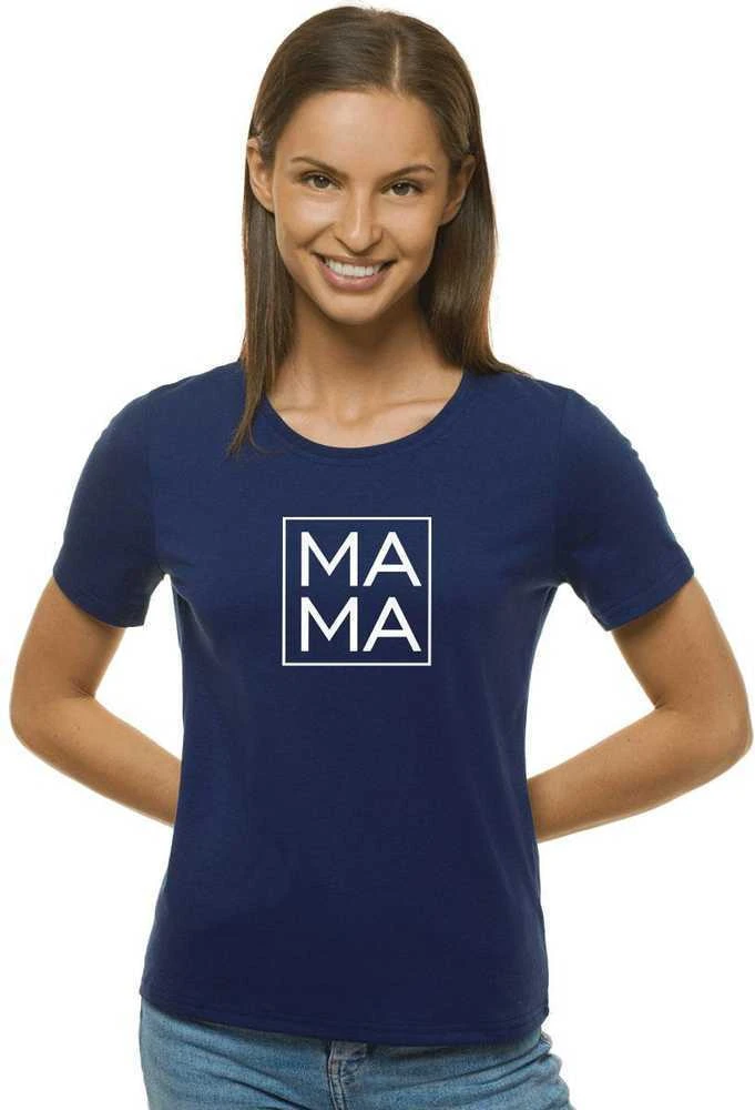 Moteriški tamsiai mėlyni marškinėliai MAMA