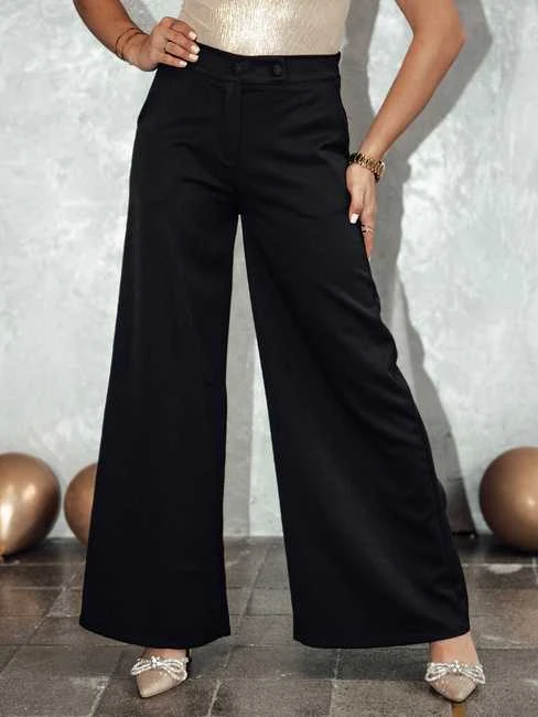 Moteriškos juodos plačios kelnės Elegant