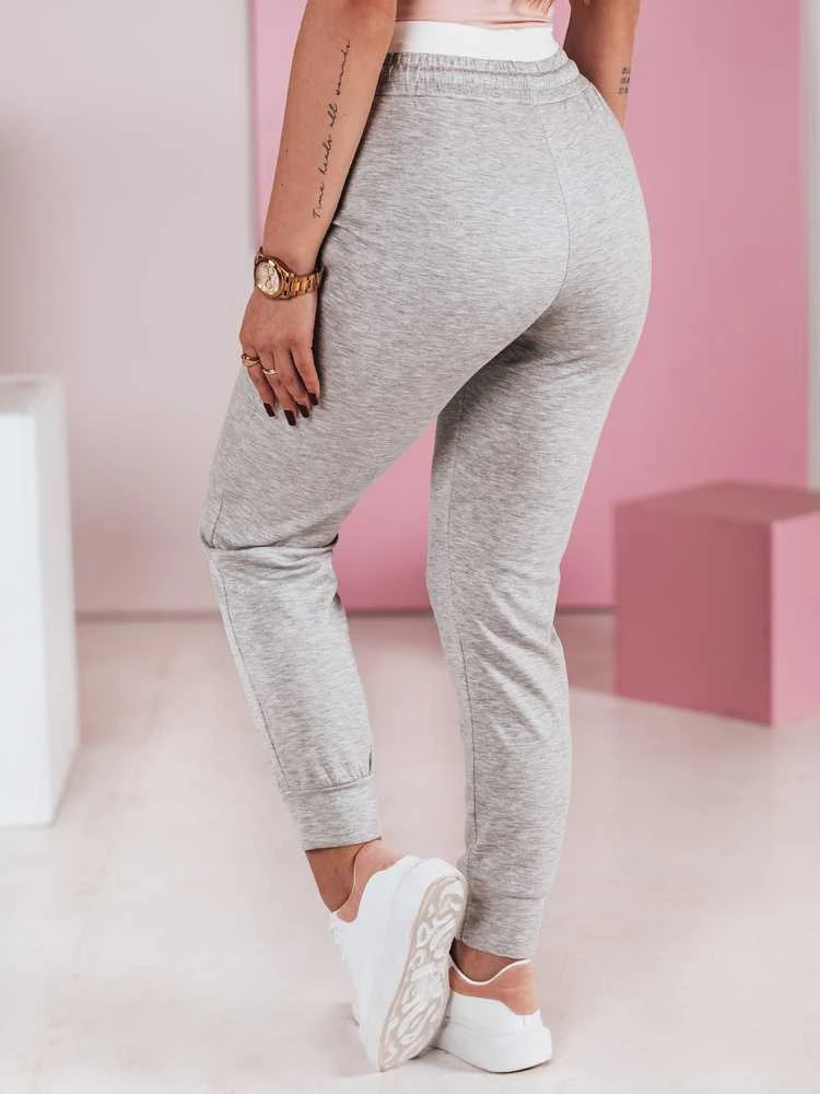 Moteriškos laisvalaikio pilkos slim fit kelnės Sport