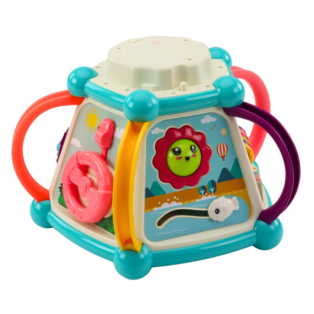 Lean Toys Daugiafunkcis edukacinis kubas 7 viename su garsais ir šviesomis