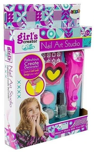 Lean Toys Nagų lakavimo rinkinys su blizgučių dozatoriumi ir laku