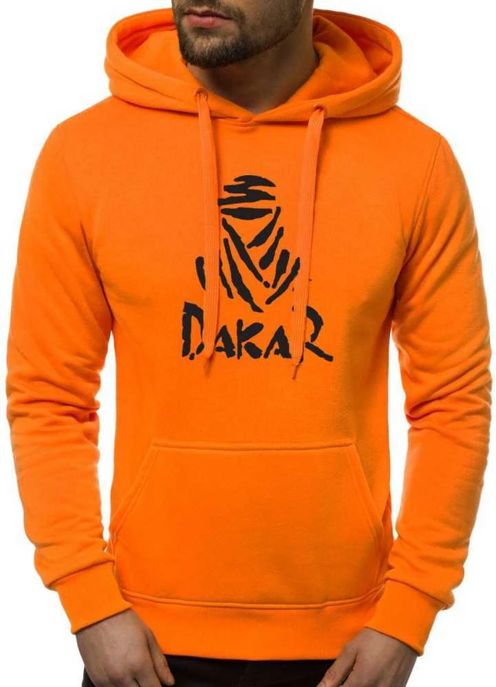 Oranžinis/juodas vyriškas džemperis su gobtuvu Dakar