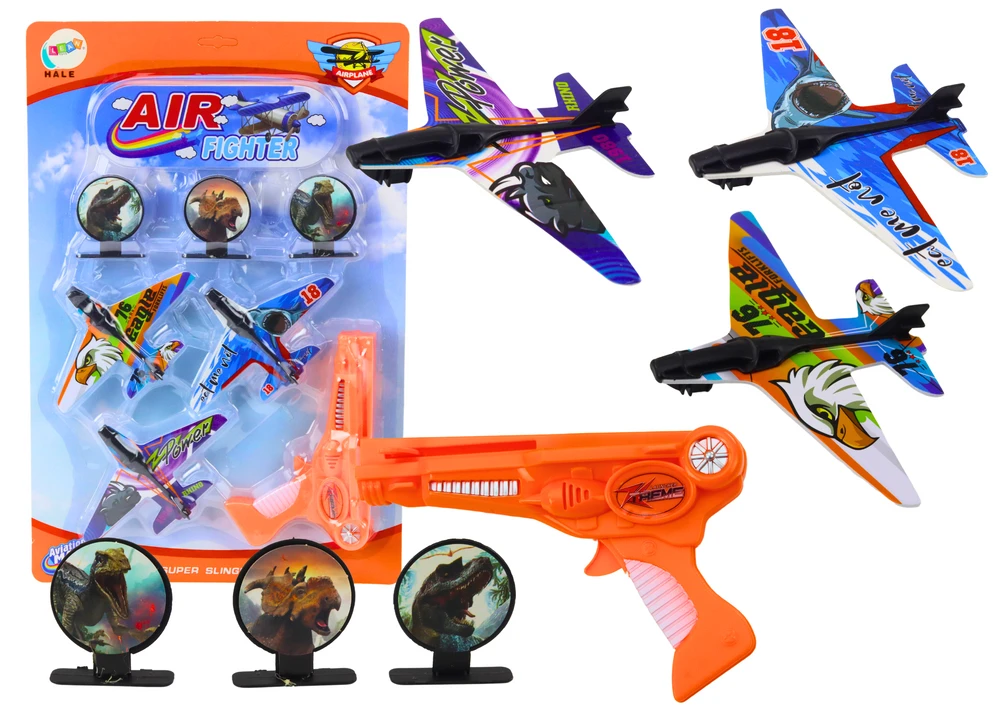 Lean Toys Lėktuvėlių šaudymo rinkinys su pistoleto paleidikliu