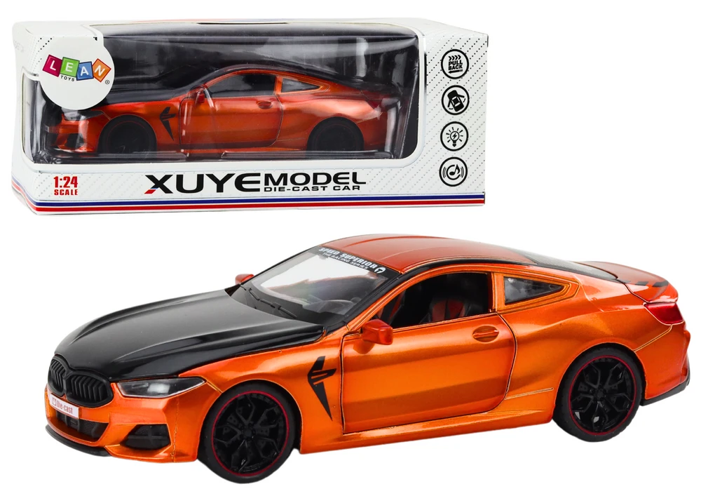 Lean Toys Sportinis automobilis su atidaromais elementais 1:24, oranžinis