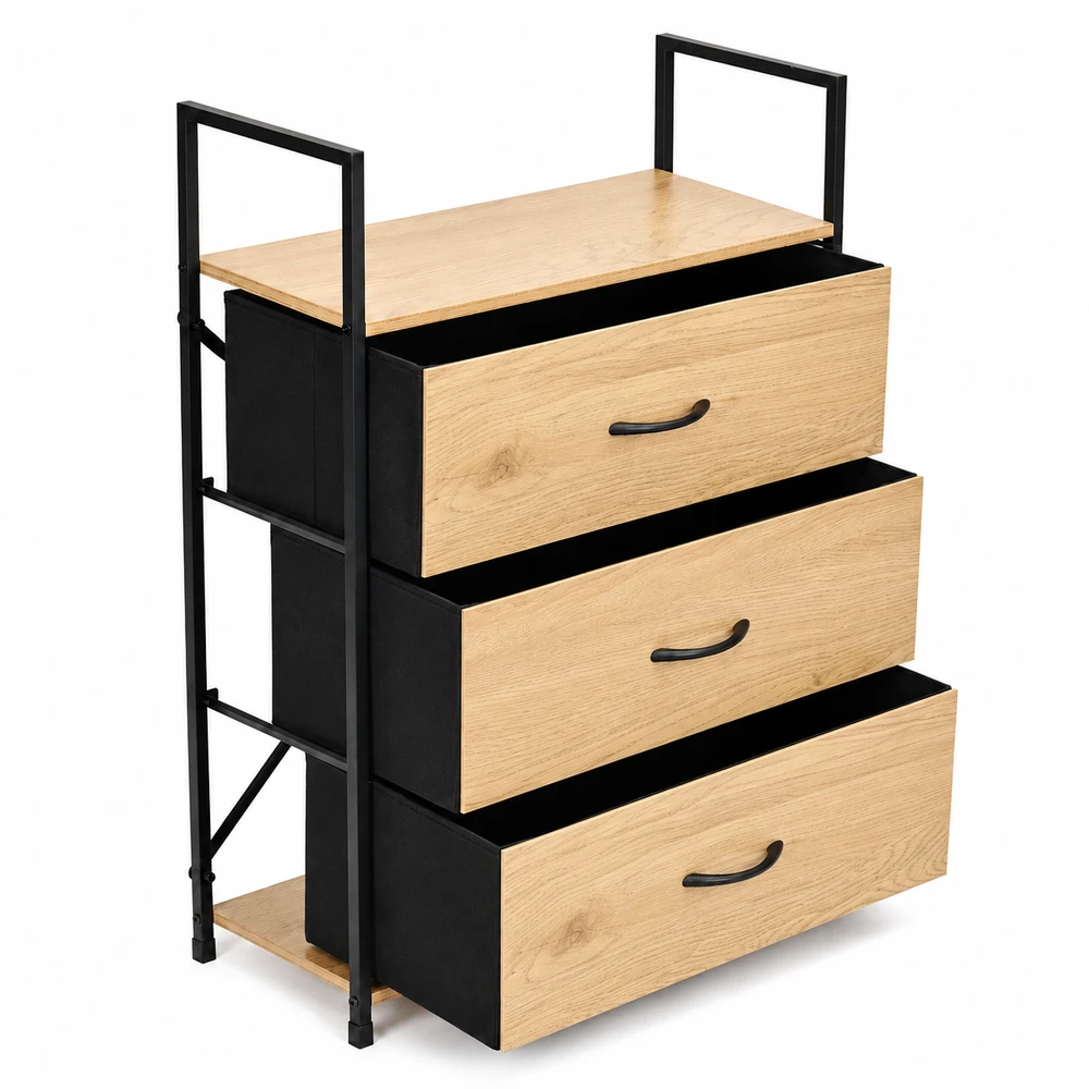 Pastatoma lentyna su 3 audinio stalčiais ModernHome