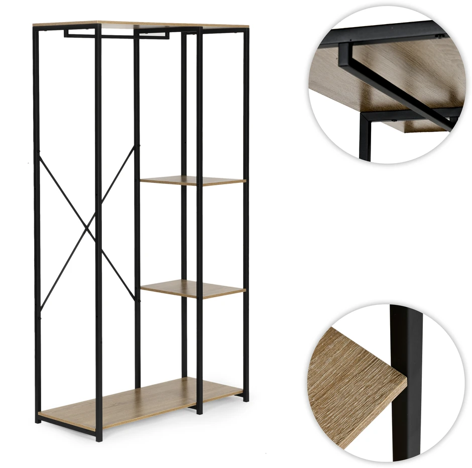 Pastatoma pakaba su lentynomis rusvos spalvos ModernHome