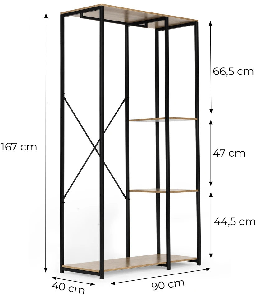 Pastatoma pakaba su lentynomis rusvos spalvos ModernHome