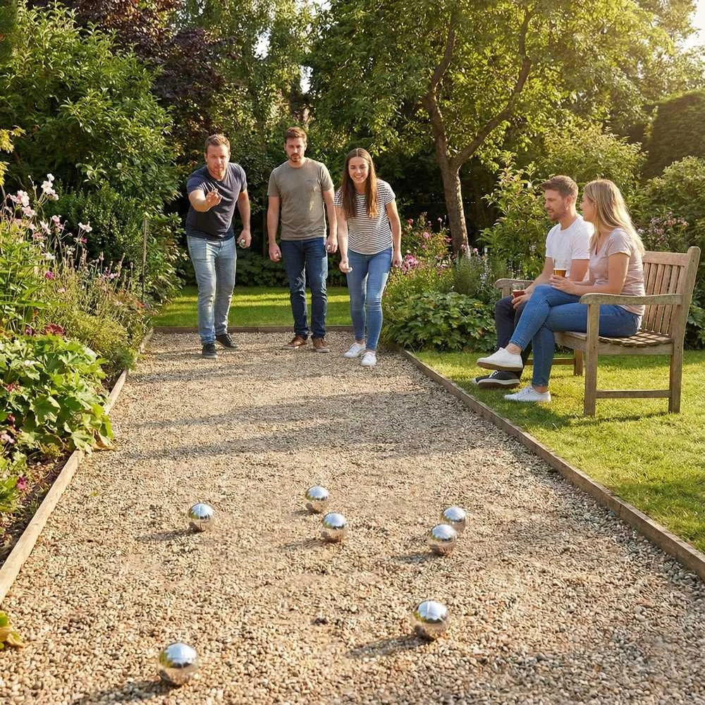 Petankos žaidimo rinkinys: 8 kamuoliukai + dėklas ir priedai