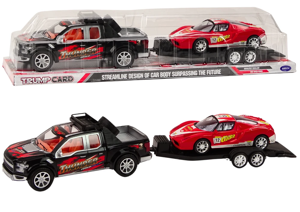 Lean Toys Mašinėlės Trump card, raudonos, 2 vnt.