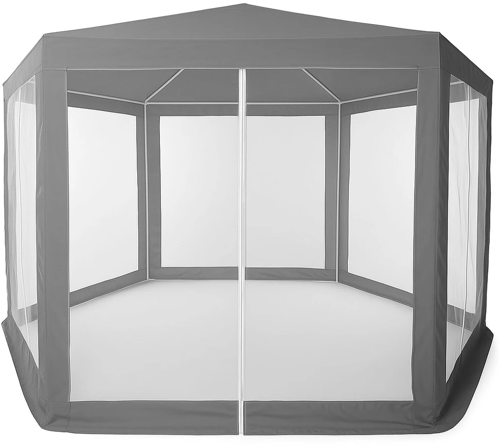 Pilka sodo palapinė 2x2x2 m su tinkleliu nuo uodų MultiGarden