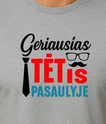 Pilki marškinėliai Geriausias tėtis pasaulyje (juodas)