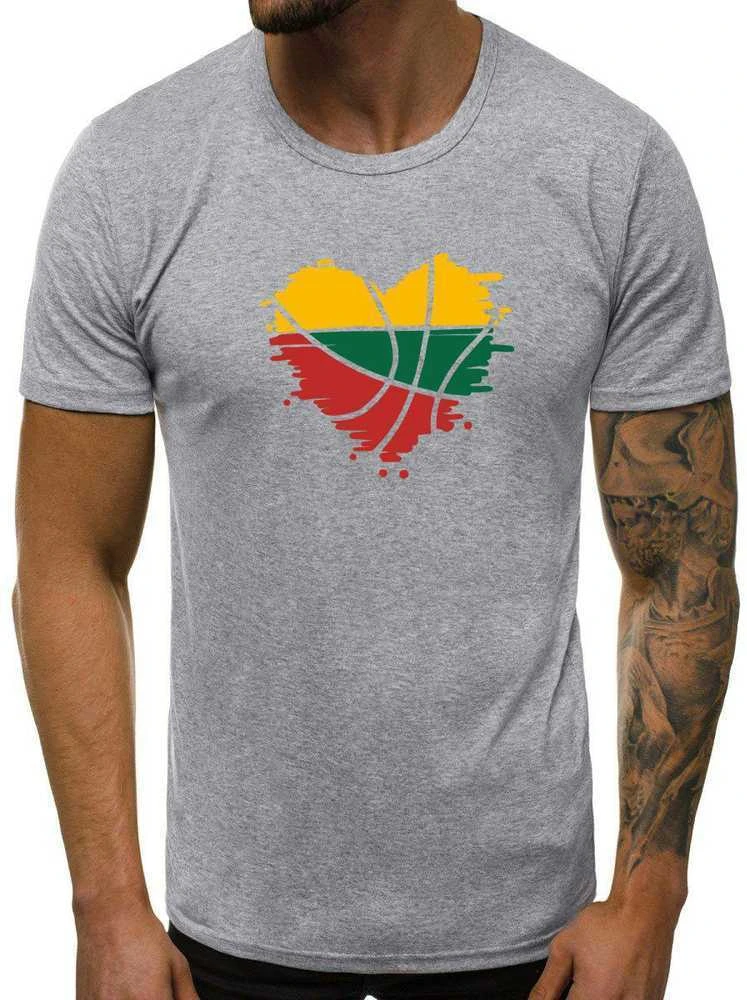 Pilki vyriški marškinėliai Širdis