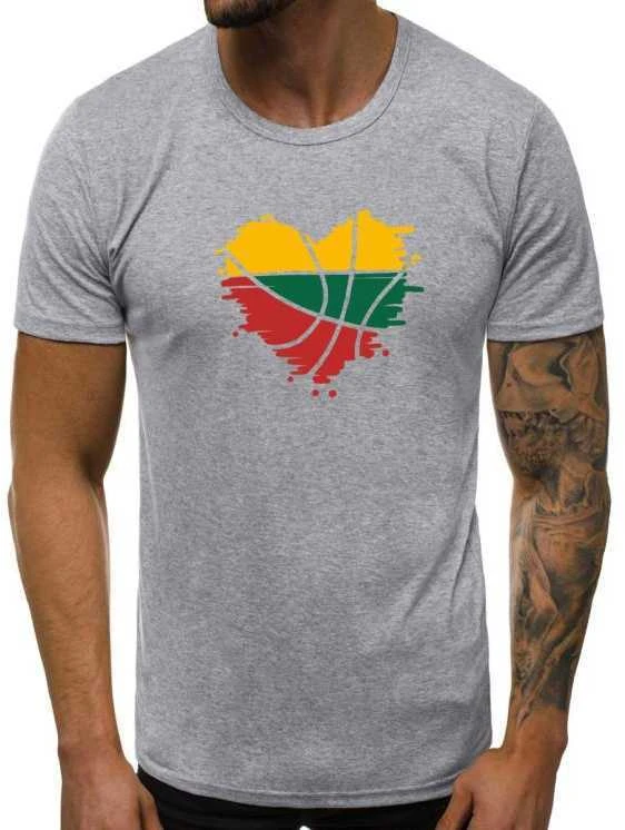 Pilki vyriški marškinėliai Širdis
