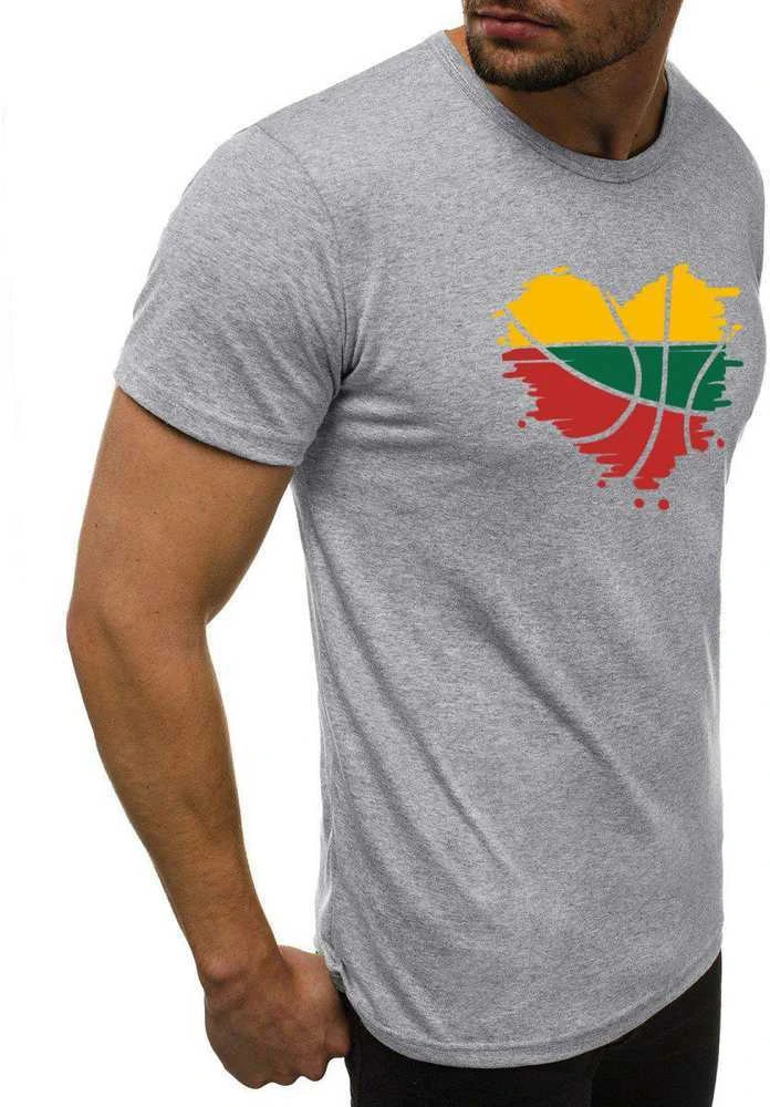 Pilki vyriški marškinėliai Širdis