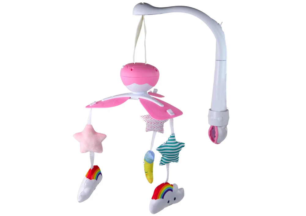 Lean Toys Rožinė vaikiška karuselė su muzika