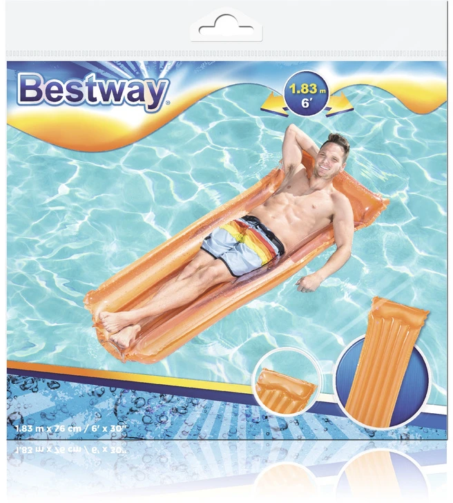 Pripučiamas plaukimo čiužinys Bestway, 183 x 76 cm, oranžinis