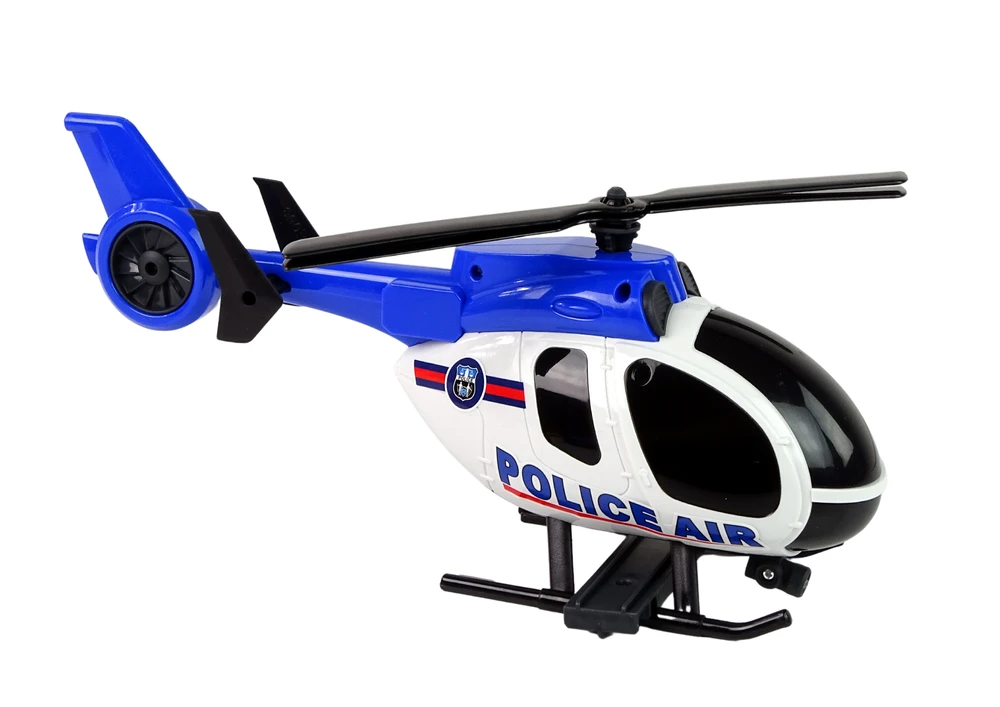 Žaislinio policijos automobilio ir sraigtasparnio rinkinys Lean Toys