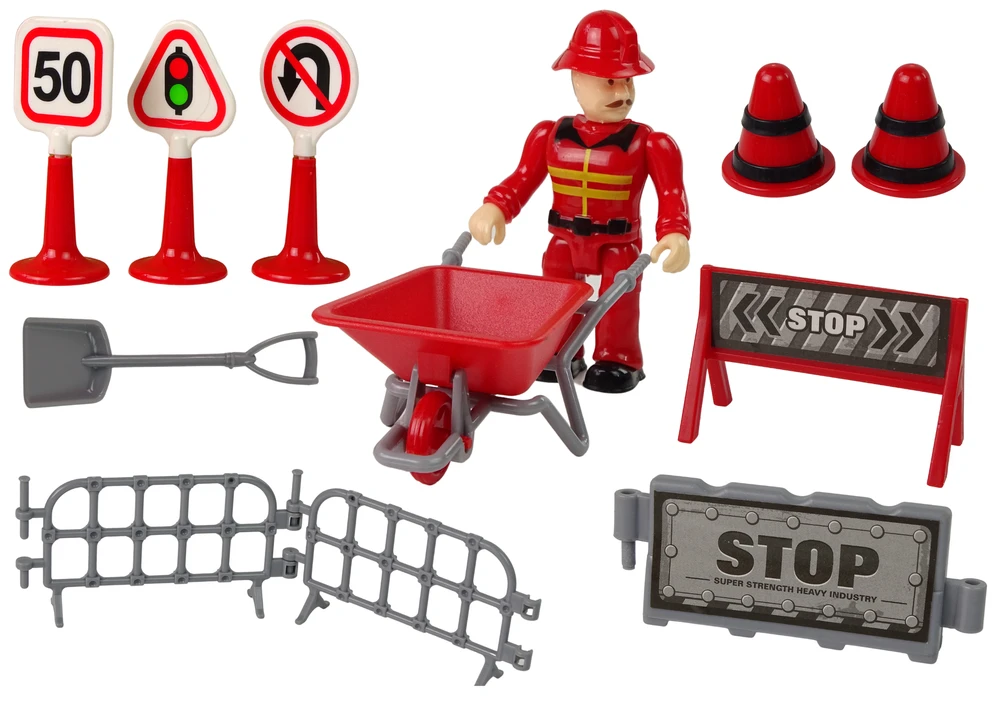 Lean Toys Gaisrinė mašina su priedais, raudona
