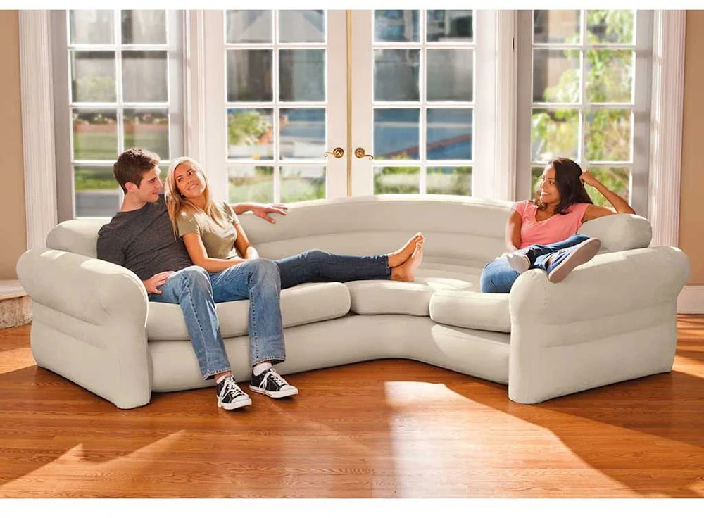 Pripučiama keturvietė kampinė sofa 257x203x76 cm INTEX 68575