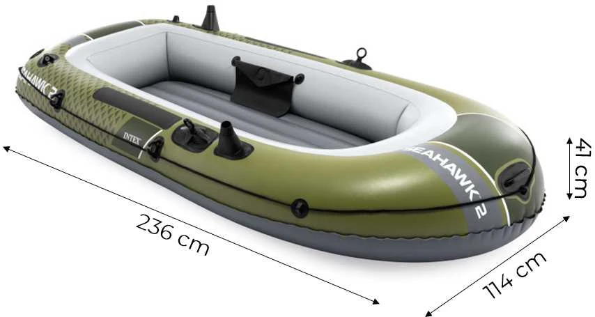 Intex Pripučiama valtis dvivietė su siurbliu ir 2 irkliais