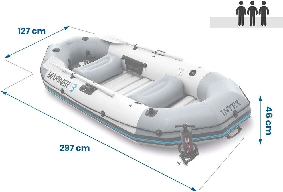 Intex Mariner 3 boat set, Pilkas