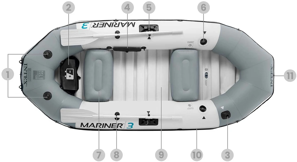 Intex Mariner 3 boat set, Pilkas