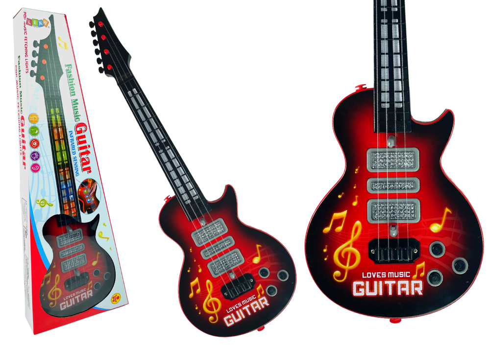 Lean Toys Vaikiška gitara Star Strings, raudona