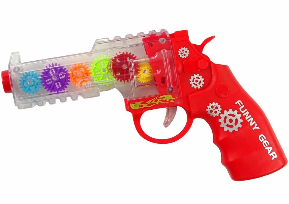 Žaislinis pistoletas su šviesomis Lean Toys, raudonas