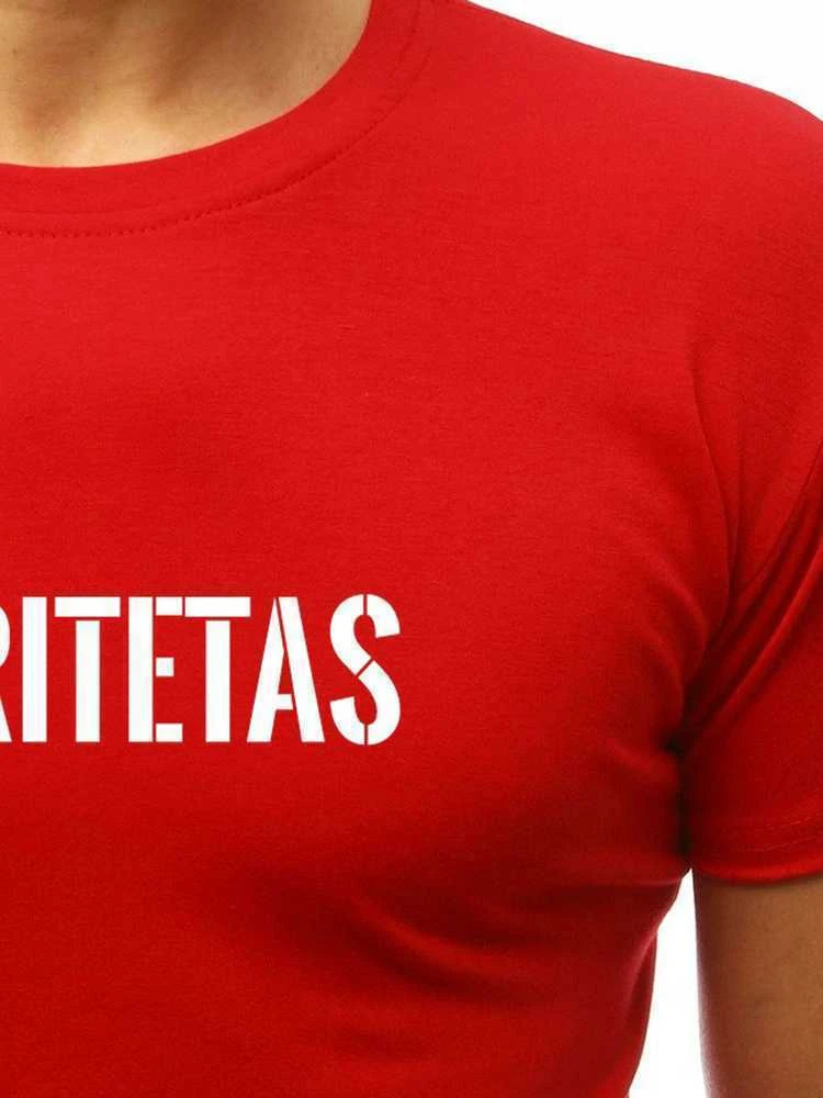 Raudoni vyriški marškinėliai Autoritetas