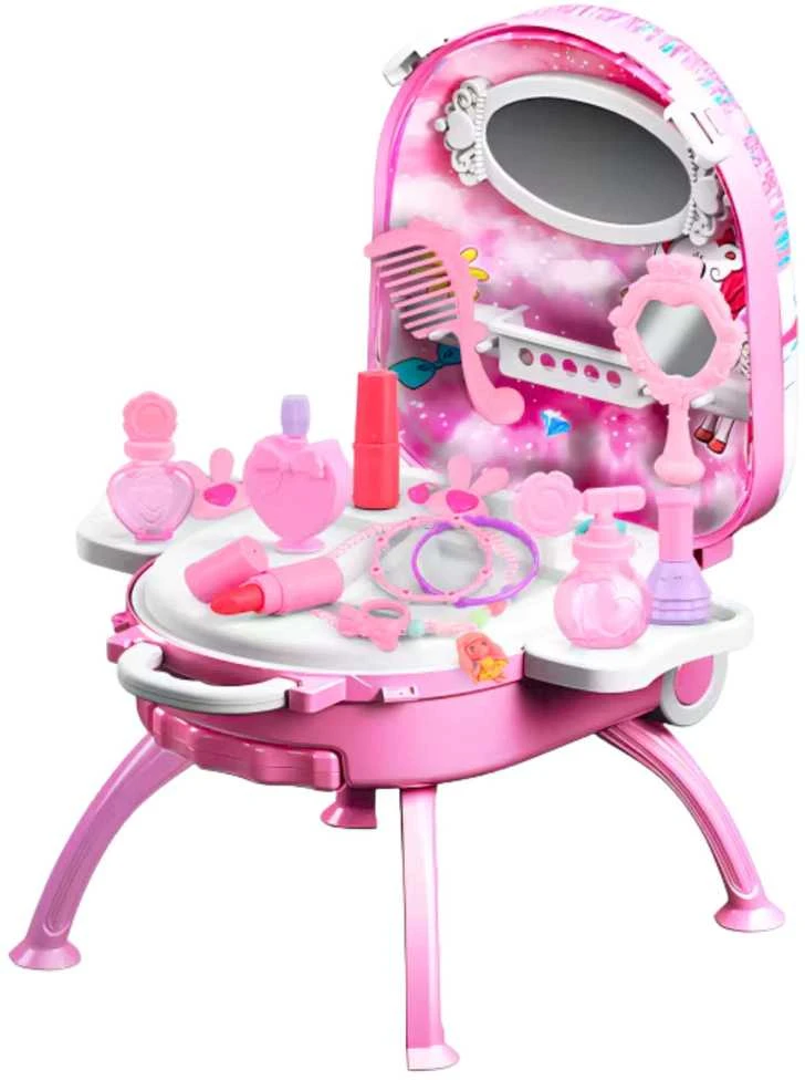 Lean Toys Vaikiškas grožio rinkinys su veidrodžiu ir kosmetiniais priedais, Vienaragis, 2-in-1