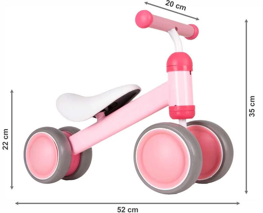 Rožinis mini balansinis dviratis