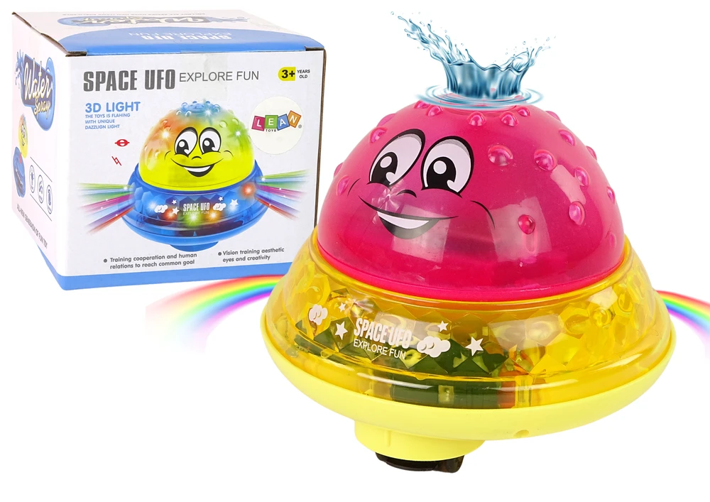 Vandens žaislas Lean Toys NSO kamuolys su muzika ir šviesomis, rožinis
