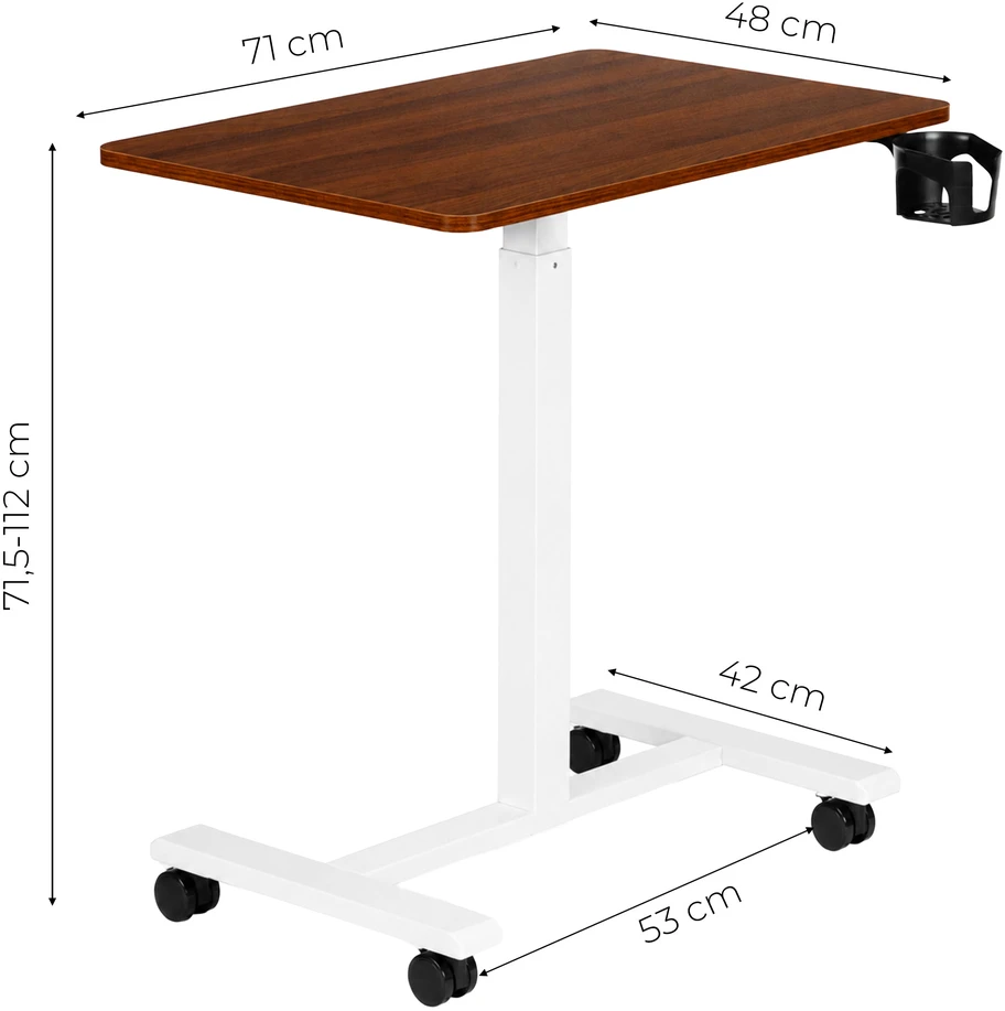 Rudas mobilus reguluojamo aukščio stalas 70x48 cm ModernHome